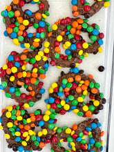 Load image into Gallery viewer, Milk Chocolate Covered Pretzels with M&amp;Ms
